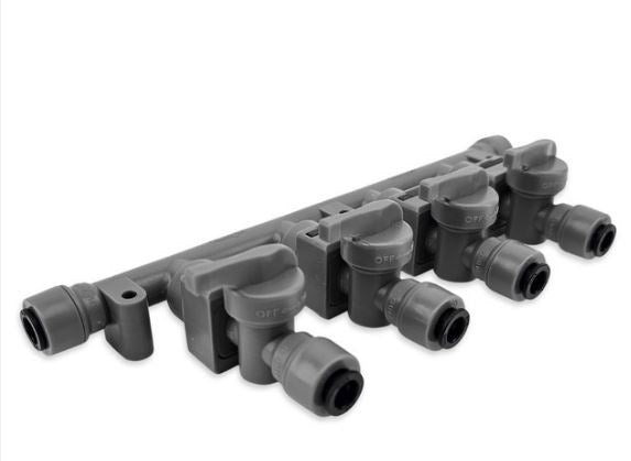 Duotight 8mm x 4-Way Manifold with Check & Isolation Valves