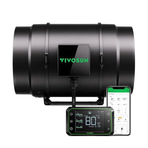 VIVOSUN 200mm S8 INLINE FAN & controller