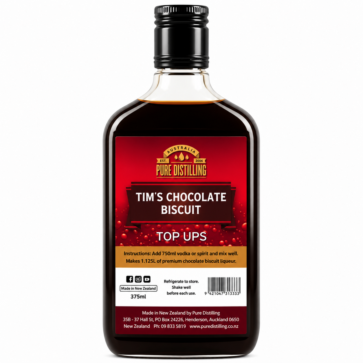 Tims Choc Biscuits Top Ups 375ml