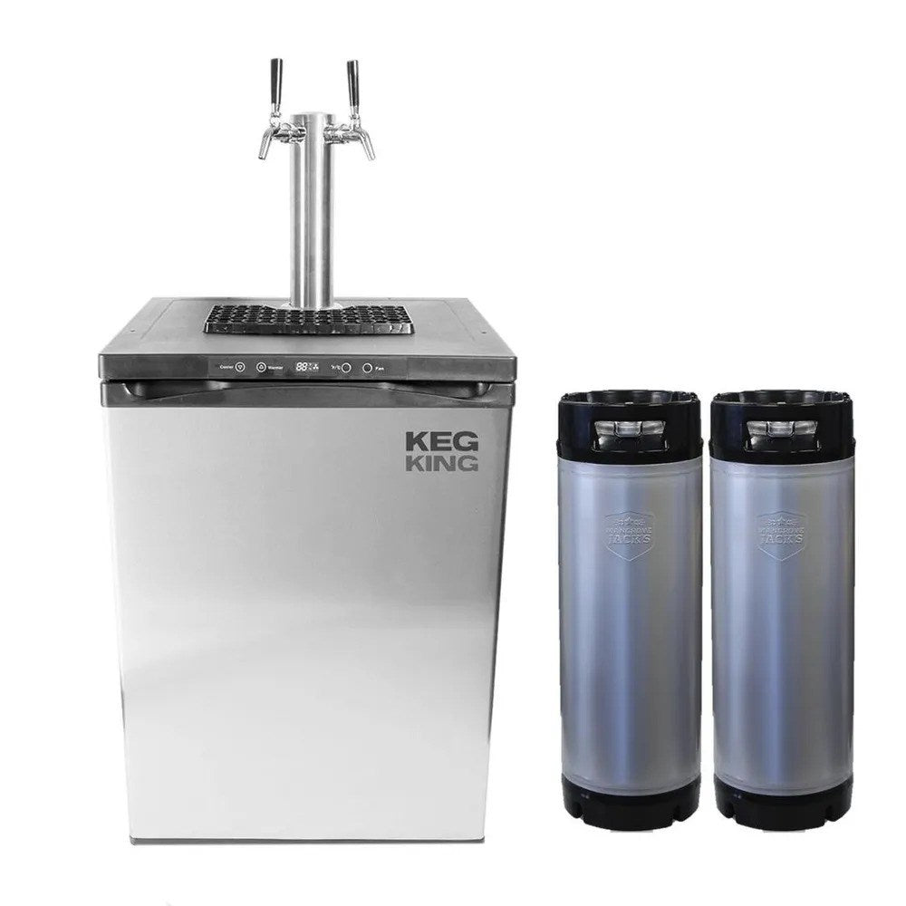 Kegmaster Premium XL 2 Tap Kegerator - With Kegs