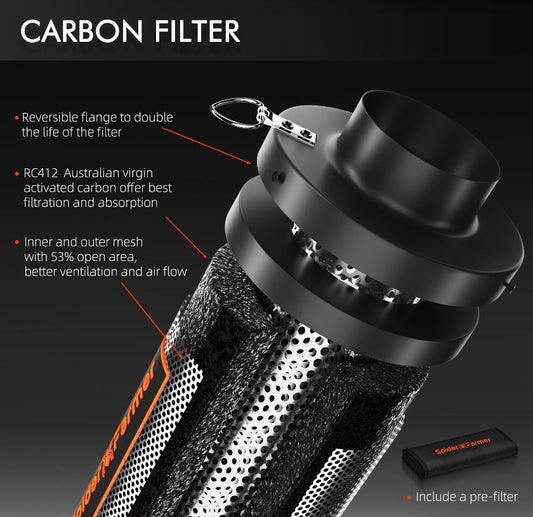 Spider Farmer Carbon Filter (150mm) - ETA 13th May