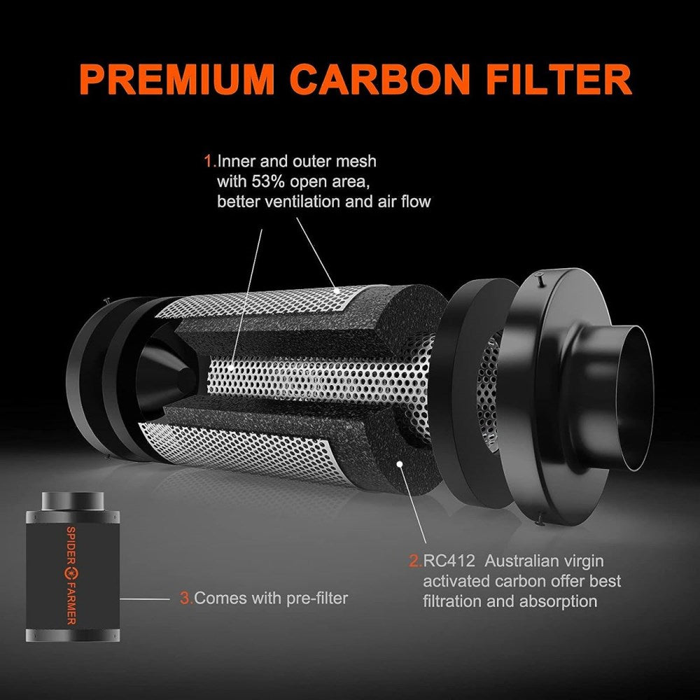 Spider Farmer Carbon Filter 100mm