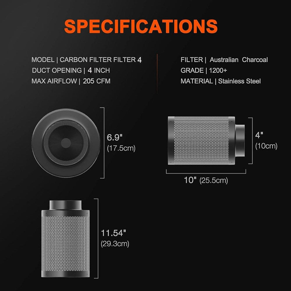 Spider Farmer Carbon Filter 100mm
