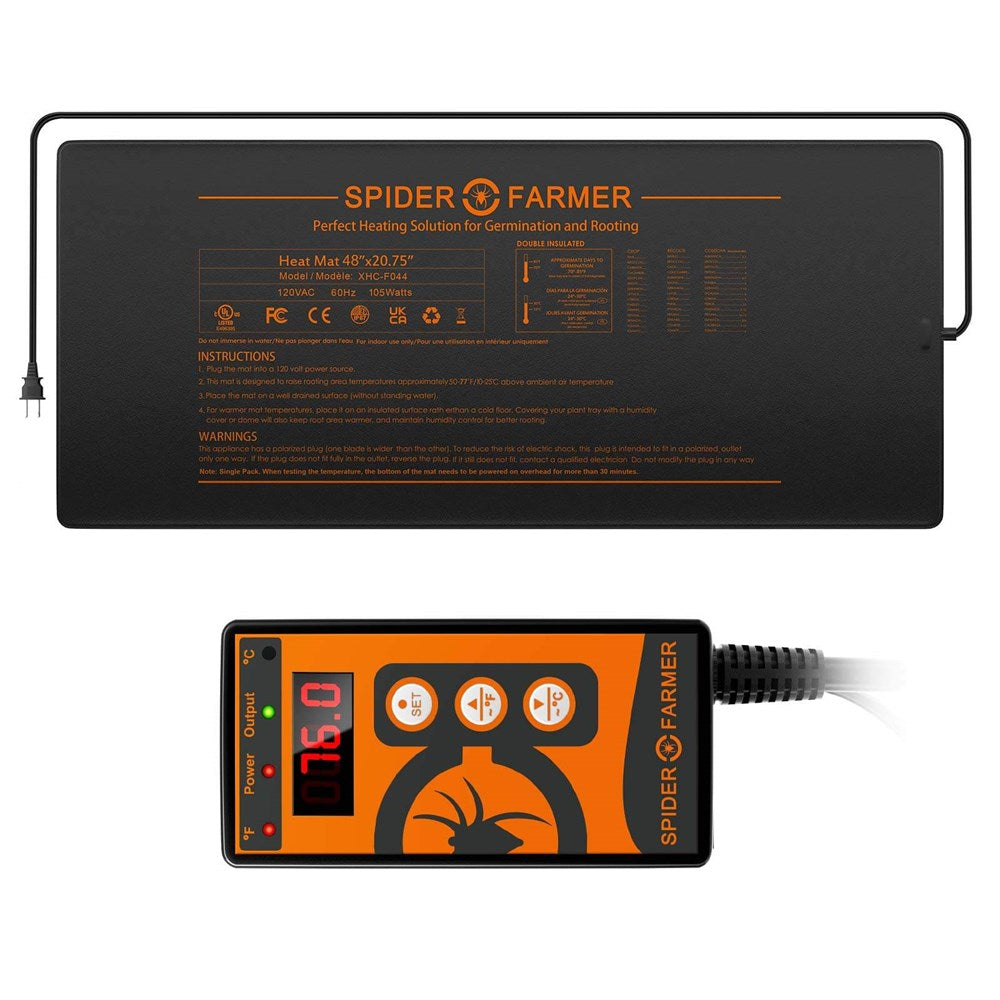 Spider Farmer Heat Mat & Controller Set 52 x 25cm