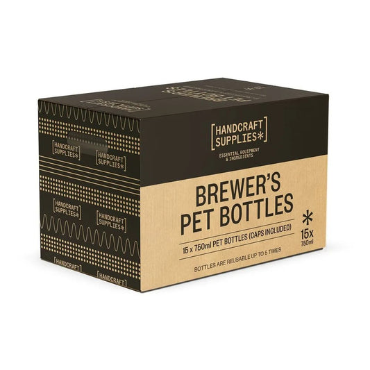750ml Amber PET Plastic Brewers Bottles (15pk)