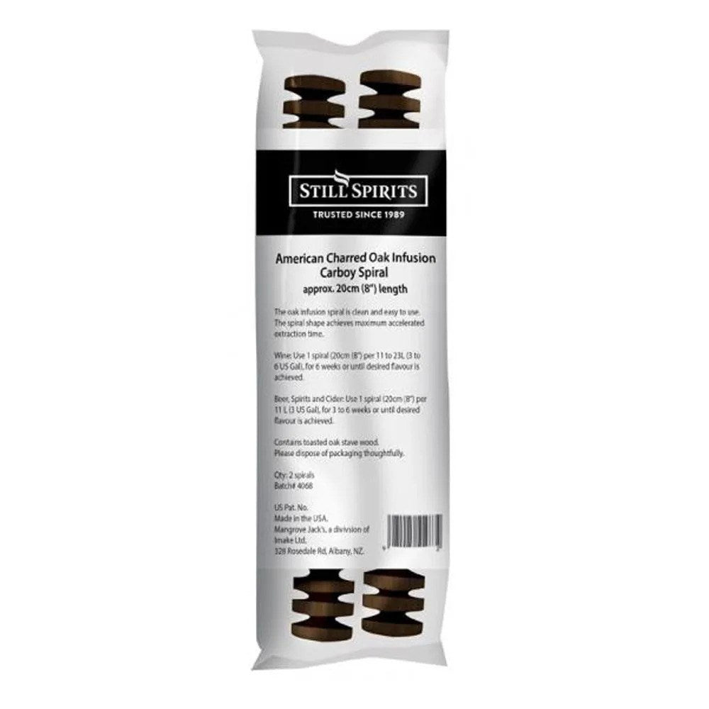 SS Charred American Oak Spiral 20cm