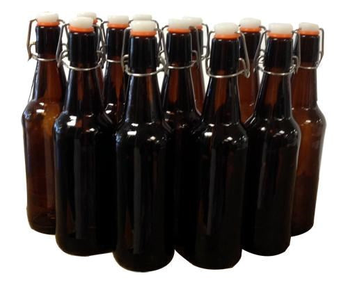 Amber Flip Top Bottles (12pk) - 500ml