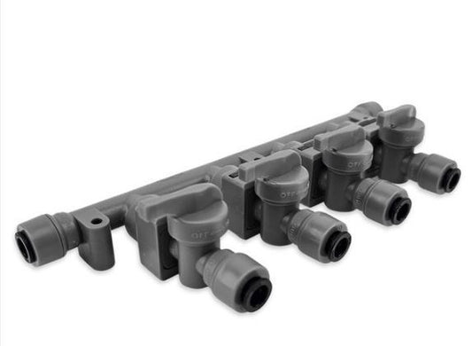 Duotight 8mm x 4-Way Manifold with Check & Isolation Valves