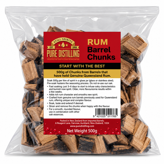 Rum Oak Barrel Chunks (500g) Pure Distilling