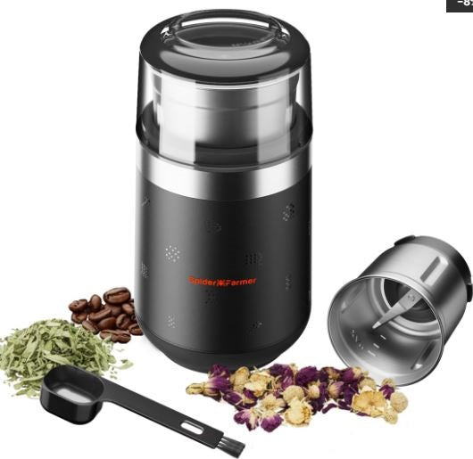 Spider Farmer Electric Herb & Spice Grinder with Removable Stainless Steel Bowl