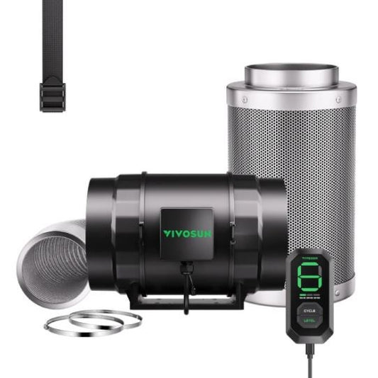 VIVOSUN AEROZESH S8 8″ FAN + CARBON FILTER + DUCTING + E12 CONTROLLER KIT