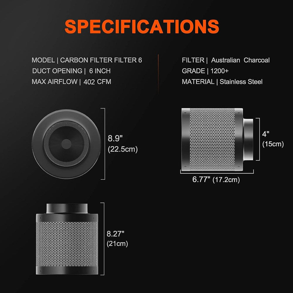 Spider Farmer Carbon Filter 150mm