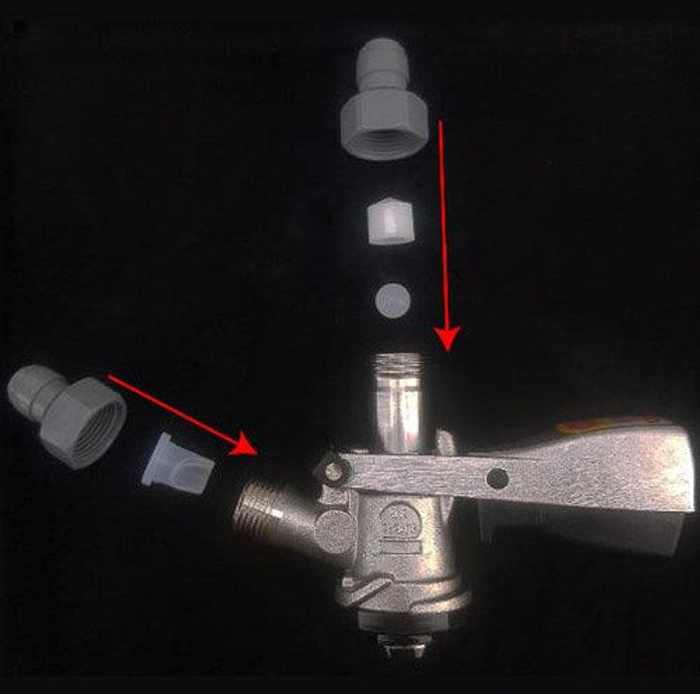 Keg Coupler - D-Type Stainless with Duotight Fittings